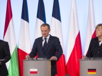 Francois Hollande, Donald Tusk i Angela Merkel