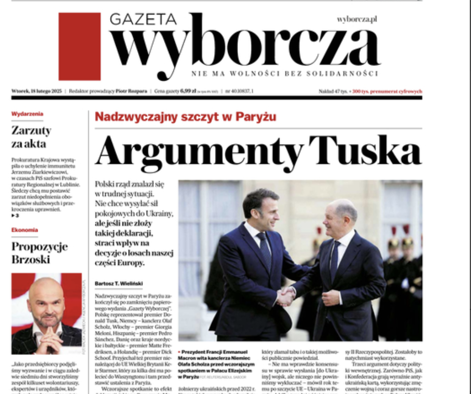 STAN GRY: Wyrwał w Onecie: Kurs na zbiorowe samobójstwo UE utrzymany, Bielecki: W Paryżu Polska zawiodła, Miłosz: Zmarnowany rok zbrojeniówki, Tusk odpowiada