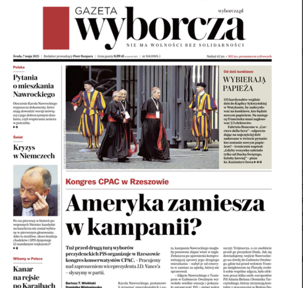 STAN GRY: GW: J.D. Vance na CPAC w Rzeszowie? Politico: Merz osłabiony od pierwszego dnia, Francja w chaosie, Szułdrzyński: Część umiarkowanych może już zacząć mieć wątpliwości