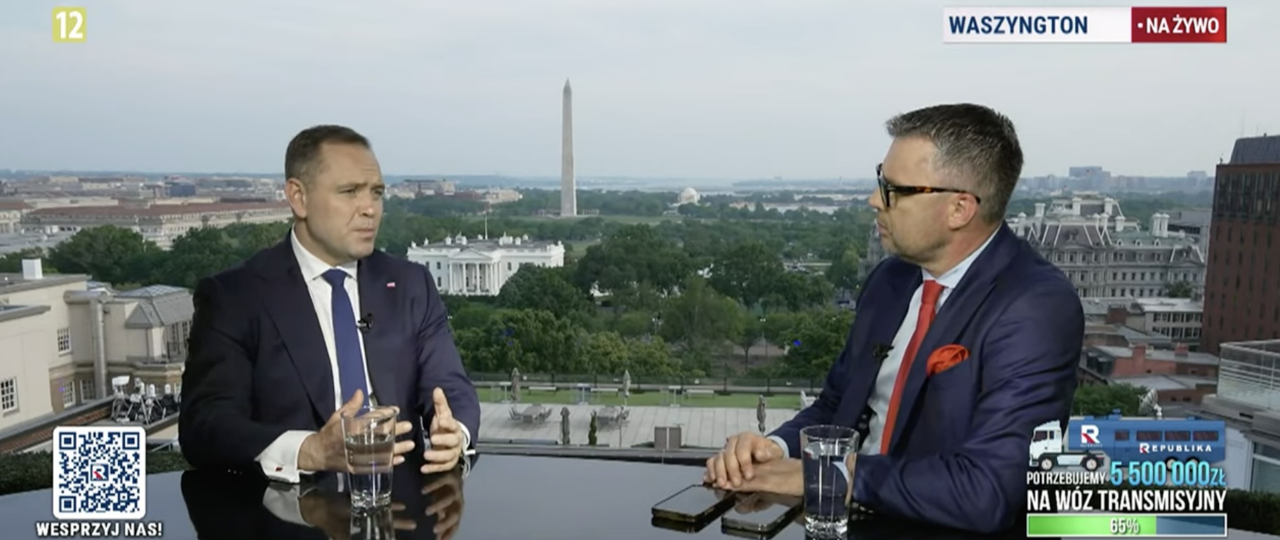 „Zadawano mi pytanie, czy to nie fejk, że Tusk kierował imitację pistoletu w plecy Trumpa”. Nawrocki w USA