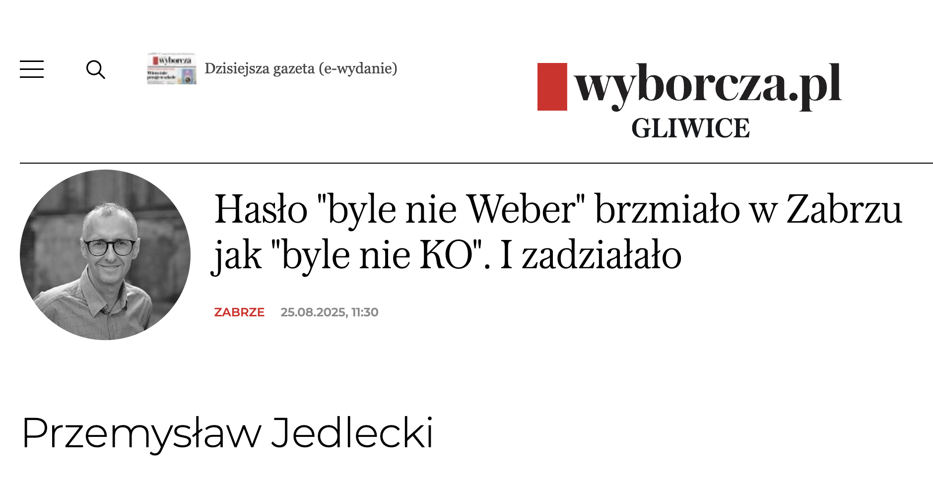 STAN GRY: Jedlecki w GW: W Zabrzu zadziałało hasło „byle nie KO”, Naczelny Newsweeka: ofensywa Nawrockiego okaże się boleśnie skuteczna, Rozmówca Gądka: To najgłębszy pogląd prezydenta, iż z Ukraińcami trzeba twardo